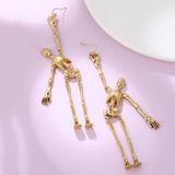 Halloween Metal Skeleton Pendant Earrings Dark Retro Style COS