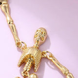 Halloween Metal Skeleton Pendant Earrings Dark Retro Style COS