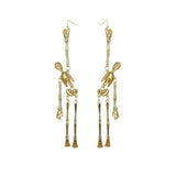 Halloween Metal Skeleton Pendant Earrings Dark Retro Style COS