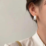 Green Drop Glaze Irregular Drop Earrings Gothic Girls Accessories