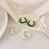 Green Drop Glaze Irregular Drop Earrings Gothic Girls Accessories