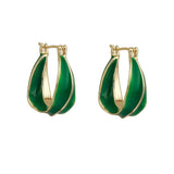 Green Drop Glaze Irregular Drop Earrings Gothic Girls Accessories
