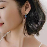 Colorful Crystal Zircon Hoop Earrings Halloween Party