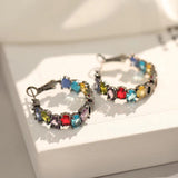 Colorful Crystal Zircon Hoop Earrings Halloween Party