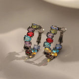Colorful Crystal Zircon Hoop Earrings Halloween Party
