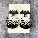 Halloween Bat Acrylic Earrings Gothic Ear Studs Ear Jewelry