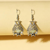 Halloween Bat Earrings Light up Night Glow Hollow out Earrings
