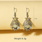 Halloween Bat Earrings Light up Night Glow Hollow out Earrings