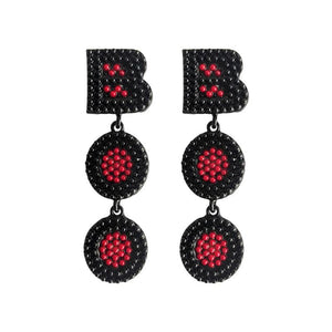 Halloween Boo Orange Bead Earrings - Trick or Treat Women's Accessory