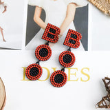 Halloween Boo Orange Bead Earrings - Trick or Treat Women's Accessory