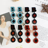 Halloween Boo Orange Bead Earrings - Trick or Treat Women's Accessory