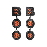 Halloween Boo Orange Bead Earrings - Trick or Treat Women's Accessory