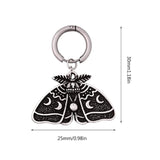 Goth Punk Moth Moon Stud Dangle Earrings