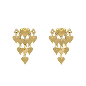 Metal Heart Tassel Drop Earrings Gothic Halloween Party Accessories