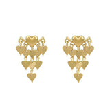 Metal Heart Tassel Drop Earrings Gothic Halloween Party Accessories