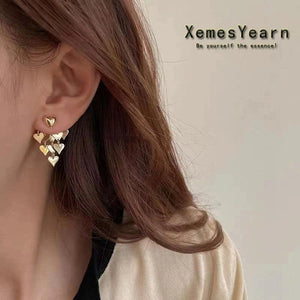 Metal Heart Tassel Drop Earrings Gothic Halloween Party Accessories