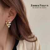 Metal Heart Tassel Drop Earrings Gothic Halloween Party Accessories