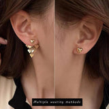Metal Heart Tassel Drop Earrings Gothic Halloween Party Accessories