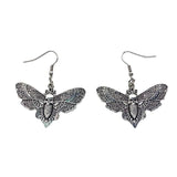 Punk Moth Earrings Insect Dangle Ear Hook Halloween Costume Hip Hop Jewelry