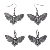 Punk Moth Earrings Insect Dangle Ear Hook Halloween Costume Hip Hop Jewelry