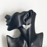 Punk Moth Earrings Insect Dangle Ear Hook Halloween Costume Hip Hop Jewelry