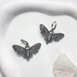 Punk Moth Earrings Insect Dangle Ear Hook Halloween Costume Hip Hop Jewelry