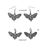 Punk Moth Earrings Insect Dangle Ear Hook Halloween Costume Hip Hop Jewelry