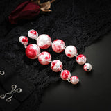 Halloween Punk Pearl Pendant Earrings Gothic Tassel Ear