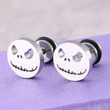 Titanium Cake Stud Earrings Halloween Pumpkin Head Evil Eye