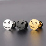 Titanium Cake Stud Earrings Halloween Pumpkin Head Evil Eye