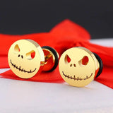 Titanium Cake Stud Earrings Halloween Pumpkin Head Evil Eye