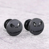 Titanium Cake Stud Earrings Halloween Pumpkin Head Evil Eye