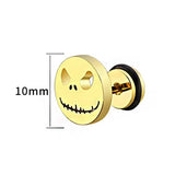 Titanium Cake Stud Earrings Halloween Pumpkin Head Evil Eye