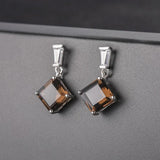 925 Silver Smoky Quartz Gemstone Earrings for Women