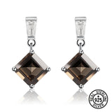 925 Silver Smoky Quartz Gemstone Earrings for Women