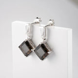 925 Silver Smoky Quartz Gemstone Earrings for Women