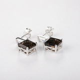 925 Silver Smoky Quartz Gemstone Earrings for Women