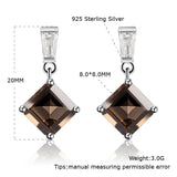 925 Silver Smoky Quartz Gemstone Earrings for Women