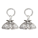 Punk Moth Moon Earrings Insect Dangle Hoop Halloween Hip Hop Jewelry