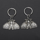 Punk Moth Moon Earrings Insect Dangle Hoop Halloween Hip Hop Jewelry