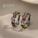 Gun Crystal Zircon Hoop Earrings for Women Halloween Party