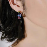 Gun Crystal Zircon Hoop Earrings for Women Halloween Party