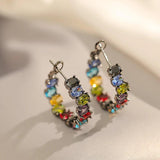 Gun Crystal Zircon Hoop Earrings for Women Halloween Party