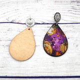 Tie Dye Spider Web Pumpkin Earrings