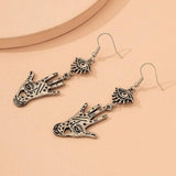Retro Eyes and Palm Earrings Set for Halloween Cosplay