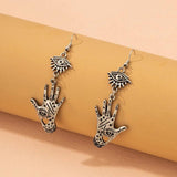 Retro Eyes and Palm Earrings Set for Halloween Cosplay