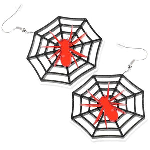 Spider & Web Halloween Ear Dangles Female Earrings