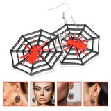 Spider & Web Halloween Ear Dangles Female Earrings