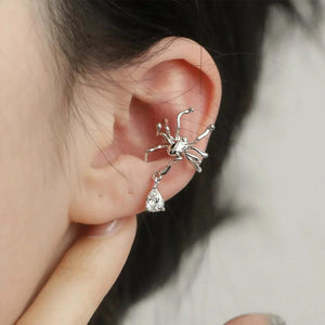 Punk Insect Earrings for Women Hip Hop Spider Ear Clip Studs