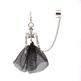 Halloween Punk Gothic Skull Bride Dress Earrings Set